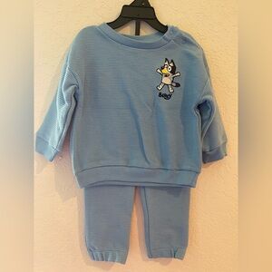 Bluey Long Sleeve Ribbed Kids Sweatshirt & Legging Set Size 6-9 Months